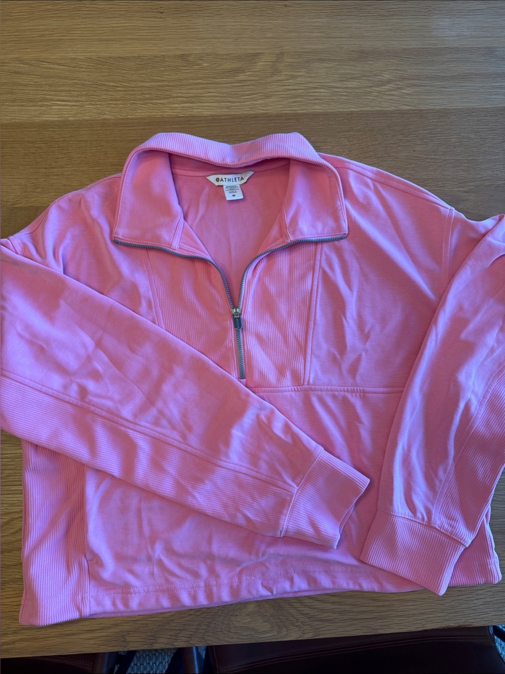 Athleta Bubblegum Pink Half-Zip Cowl Sweater